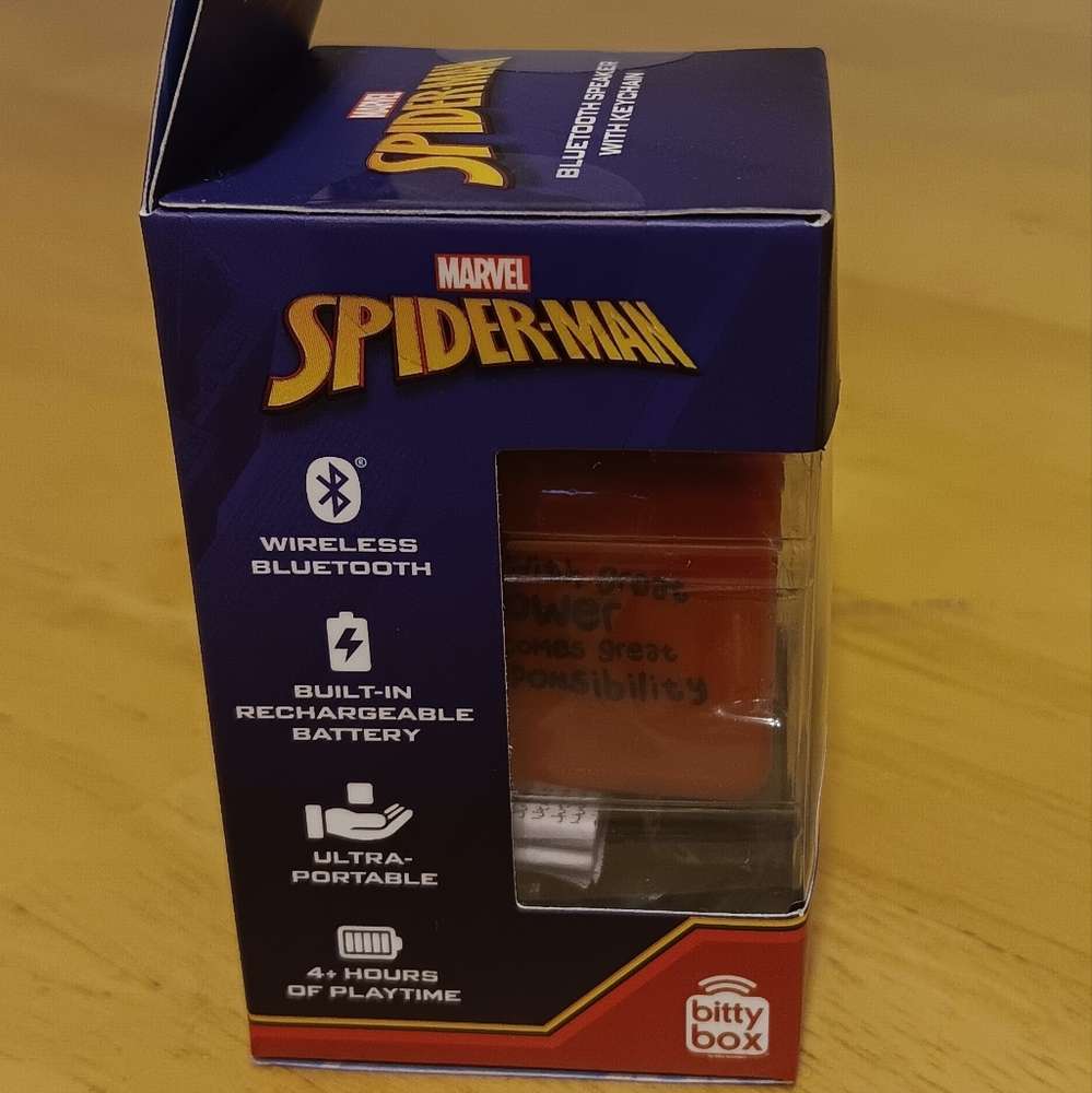 Bitty Box Bluetooth Speaker with Keychain Spider-Man ๐ท NWT - Picture 5 of 5